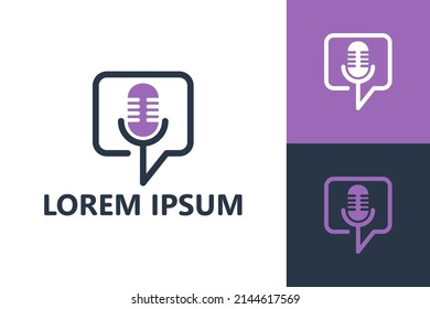 Voice Chat, Podcast Talking Logo Template Design Vector