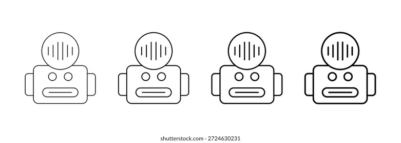 Vector De Iconos De Chatbot De Voz En Diferentes Estilos De Línea De Trazo