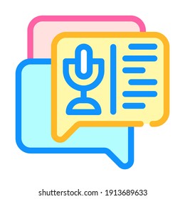 Voice Chatting With Call Center Color Icon Vector. Voice Chatting With Call Center Sign. Isolated Symbol Illustration