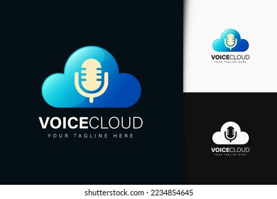 Voice cloud logo design with gradient