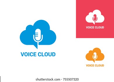 Voice Cloud Logo Template Design