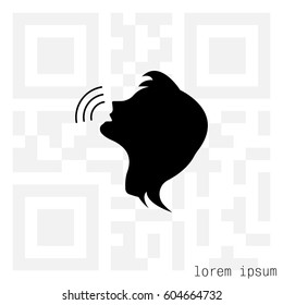 Voice command control icon. person talking icon