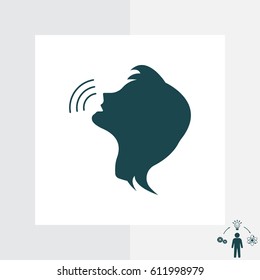 Voice command control icon. person talking icon