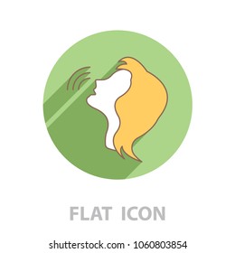 Voice command control line icon. person talking line icon