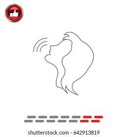 Voice command control line icon. person talking line icon