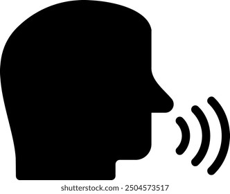 voice command glyph icon illustration vector