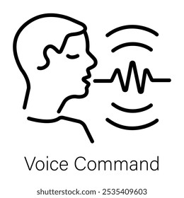 Ícone de comando de voz no estilo de estrutura de tópicos