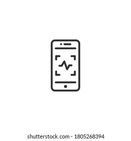 Voice command with sound waves icon. Thin line web symbol on white background - editable stroke vector illustration eps10