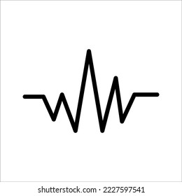 Voice command with sound waves icon vector, on white background.