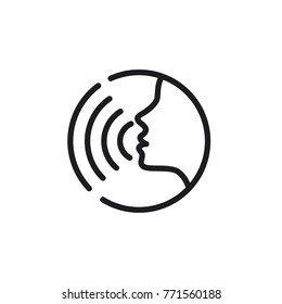 Voice command with sound waves icon vector