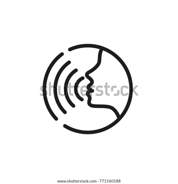 Voice command with\
sound waves icon vector