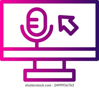 Voice commands Line Gradient Vector Icon Design