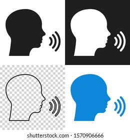 Voice commands, set. Graphic template. Vector illustration.