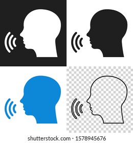 Voice commands set, icons. Graphic template. Vector illustration.
