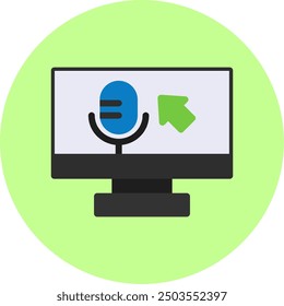 Voice commandsFlat Multi Color Vector Icon Design
