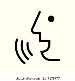 Voice control Black line, online, thin trendy logo, flat adaptation design for web, website, mobile app, EPS isolated on white. Voice recognition concept. 