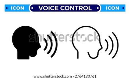 Voice Control Command and Audio Sound Wave Assistant Vector Icon Set