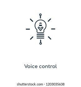 Voice control concept line icon. Linear Voice control concept outline symbol design. This simple element illustration can be used for web and mobile UI/UX.