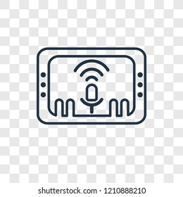 Voice control concept vector linear icon isolated on transparent background, Voice control concept transparency concept in outline style