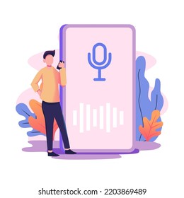 Voice control flat style illustration design