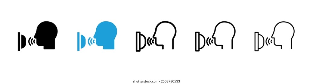 Icono de control de voz en colores negro y azul