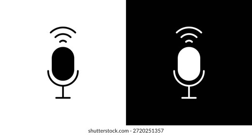 Voice control icon black flat pictogram. For graphic and web design.
