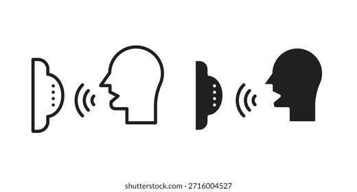 Concepto de icono de control de voz para infografía, Sitio web o App.