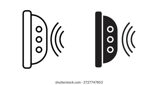 Concepto de icono de control de voz. píxel perfecto icono de interfaz de usuario lineal.