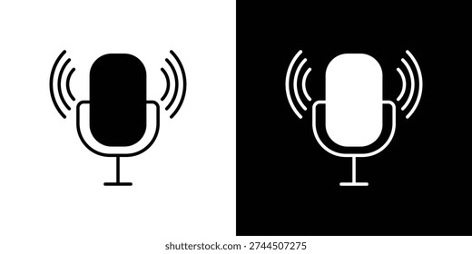 Voice control icon design. Black flat style sign for mobile concept