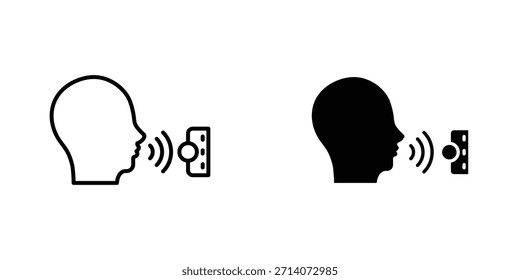 Design-Kollektion für Sprachsteuerungssymbole. Vektorzeichen und Symbol für UI-Designs