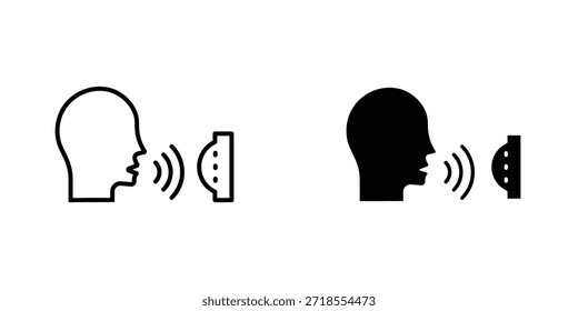 Coleção de design de ícone de controle de voz. Sinal e símbolo vetorial para designs de interface do usuário