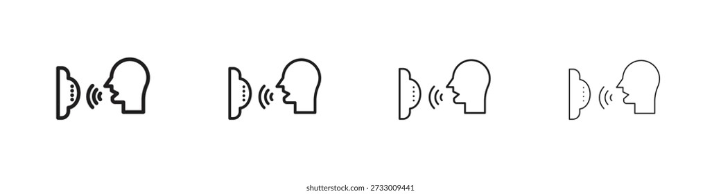 Plantilla de diseño de icono de control de voz para Web y elemento de interfaz de usuario móvil