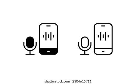 Voice Control icon design with white background stock illustration