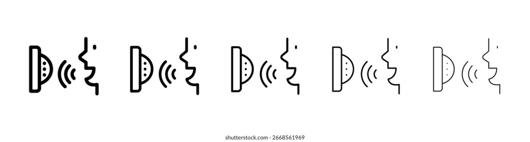 Icono de control de voz lleno de concepto de señal plana para el Diseño web.