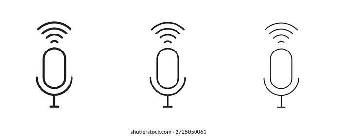 Icono de control de voz. Ilustración vectorial de estilo minimalista dibujado a mano