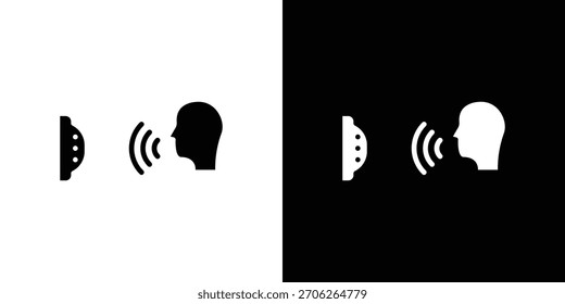 Icono de control de voz ilustración doodle. Conjunto de Vector de ilustración plana