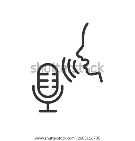 Voice control, icon in line design. Voices control, voices command, speech recognition, voice assistant, smart home on white background vector. Voice control, icon in line design, editable stroke icon