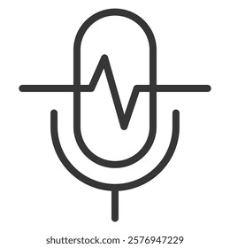 Voice Control Icon Lineal Style Vector Illustration