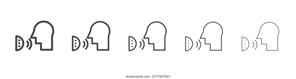 Icono de control de voz en el concepto de trazos lineales