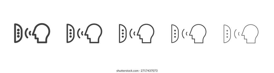 Icono de control de voz en el concepto de trazos lineales