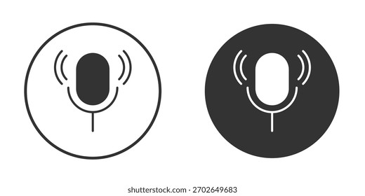 Voice control icon logo design illustration template. Solid Style