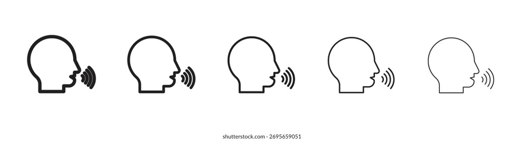 Icono de control de voz logo set concepto Ilustración vectorial de stock.