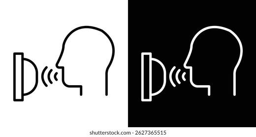 Voice control icon outline. linear style for apps