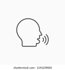 voice control icon, person talking vector
