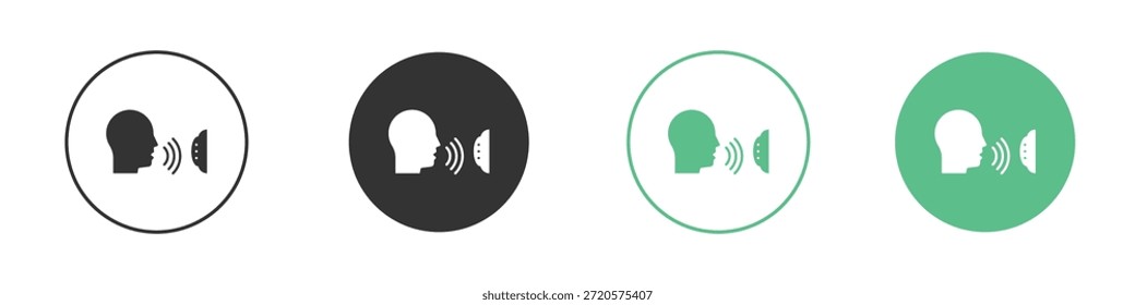 Pictogramas de iconos de control de voz. Vector EPS 10