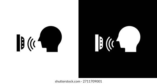 Icono de control de voz Establecer colección. Silueta de Vector.
