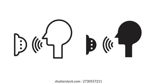 Voice control icon set. minimal logotype web element pack.