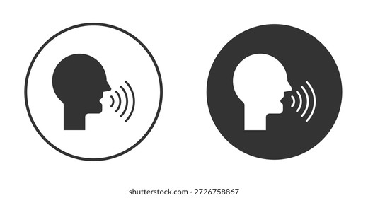 Ícone de controle de voz silhueta forma gráfico simples clipart símbolos
