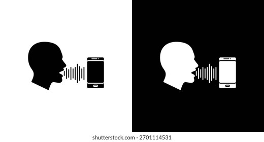 Vector de silueta de icono de control de voz en colores negros. estilo de diseño de logotipo de símbolo plano