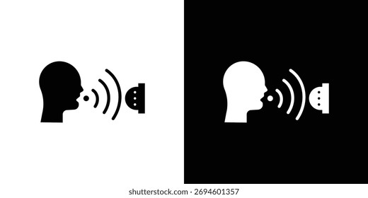 Icono de control de voz ilustración simple en diseño plano